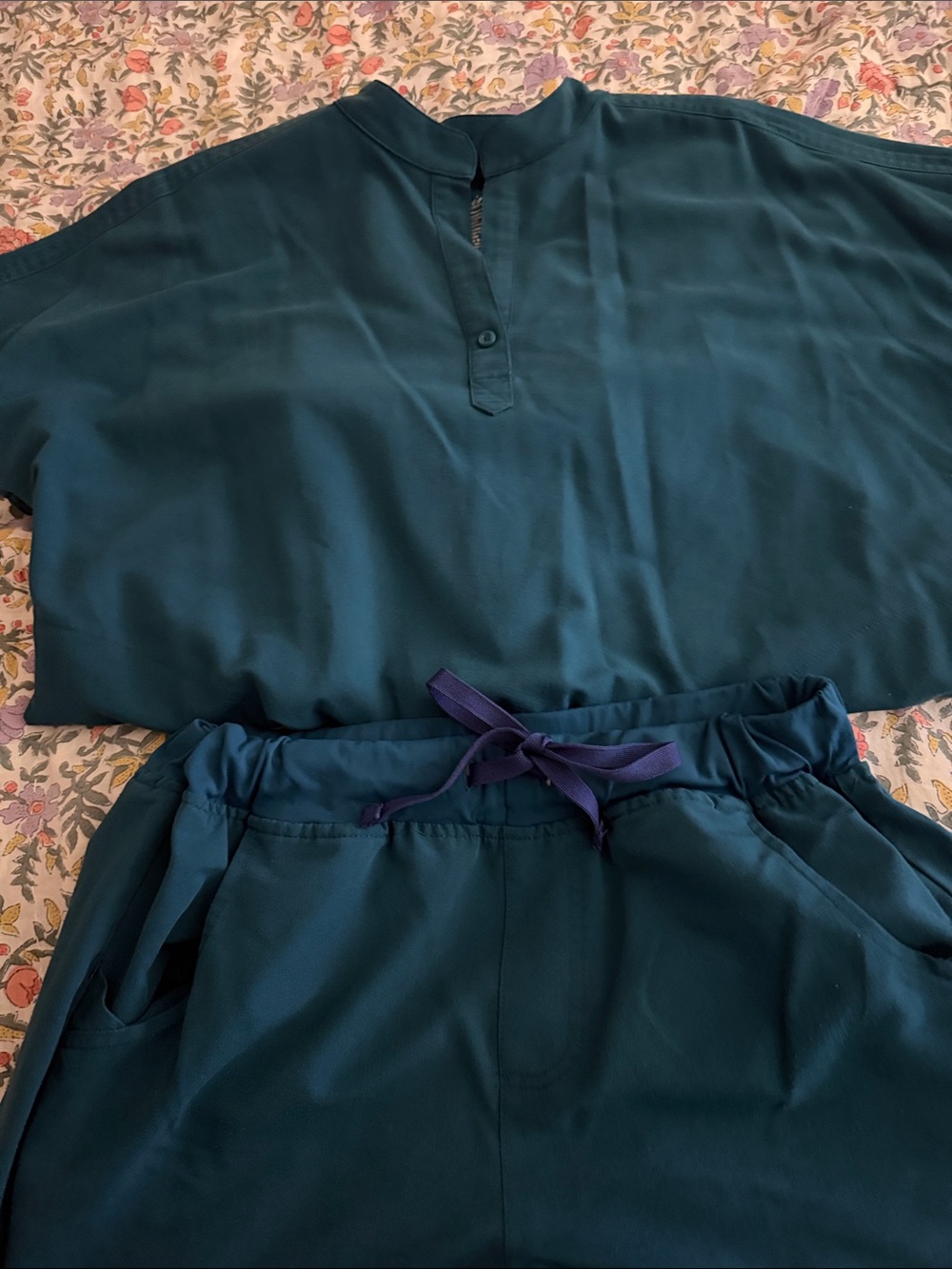 Teal Two-Piece Lounge Set with Drawstring